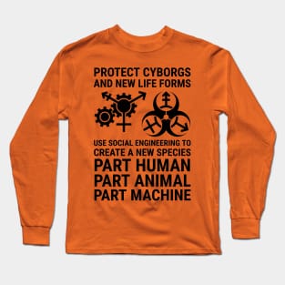 protect cyborgs - white text Long Sleeve T-Shirt